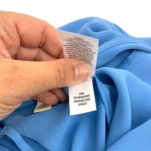 Open Edit Pleated Asymmetric Top Blue Size XXS NWOT $59 MSRP - Picture 6 of 7